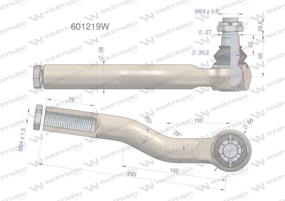 Przegub układu kierowniczego Manitou 601219 Waryński