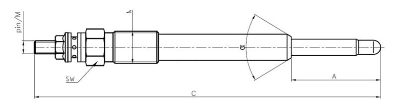 Świeca żarowa Deutz 24V 01182265 GN002 