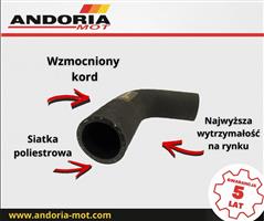 Przewód gumowy filtra powietrza kompletny z sprężyną zbrojony kord MF3 ANDORIA MOT pakowany po 2 szt widoczna cena za 