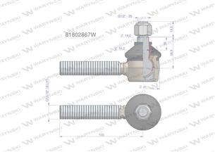 Przegub kierowniczy 11/16'L 81802867 WARYŃSKI