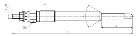 Świeca żarowa ołówkowa Perkins 11V 2666A013