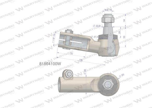 Przegub kierowniczy 130mm - M1 1/8" 81864100 WARYŃSKI