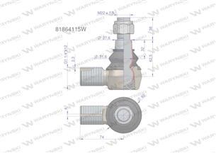 Przegub kierowniczy prawy 1.1/4" 81864115 WARYŃSKI