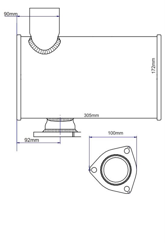 Tłumik wydechowy beczka Massey Ferguson 3050 INOX ANDORIA 3383013M1IAM