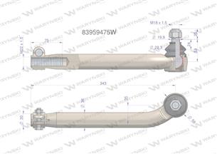 Przegub kierowniczy M22x1.5 83959475 WARYŃSKI