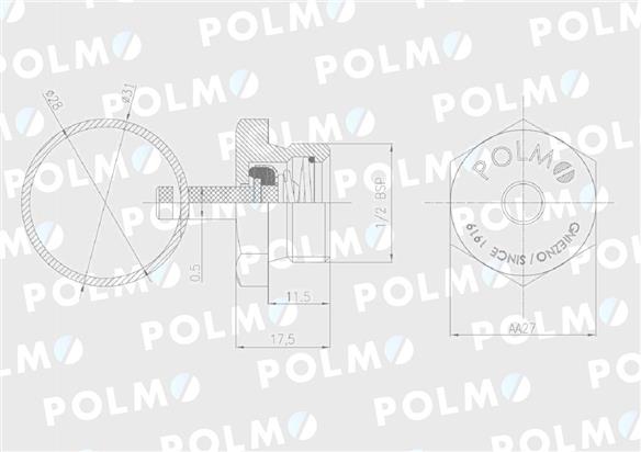 Zawór odwadniający zbiornika powietrza 1/2 BSP 1664505MP ( sprzedawane po 5 ) POLMO